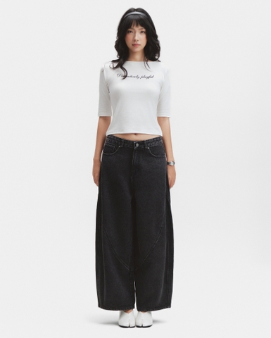 Contour Tee - Beige White
