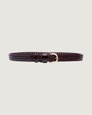 Braided Buckle Belt - Dark Chocolate