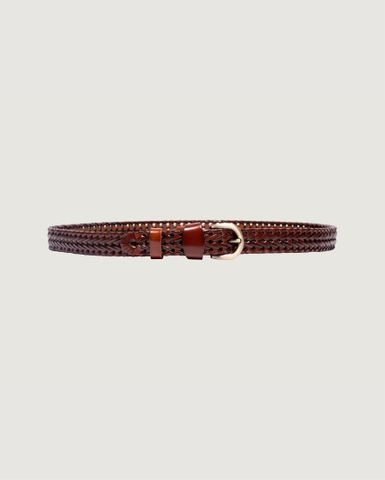 Braided Buckle Belt - Chestnut