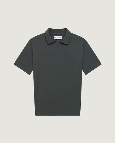 Scripted Laid-back Polo - Charcoal