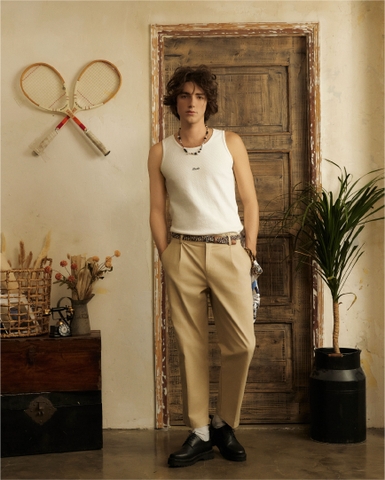 Khaki Essential Straight Pants - Sand