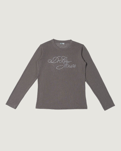 Sparkle Long-sleeve Paper Tee - Steel Grey