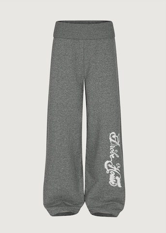 Foldover Straight Sweatpants - Heather Grey