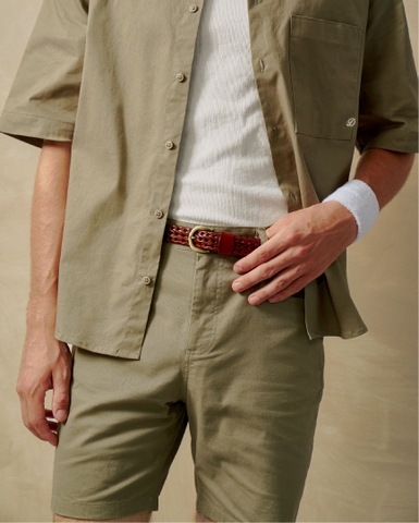 Braided Buckle Belt - Chestnut