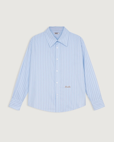 Striped Long-sleeve Shirt - Sky Blue