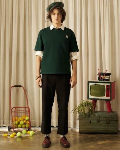 Floret Essential Boxy Tee - Pine Green