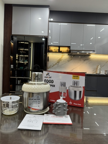 Máy xay thịt Kailer 2 cối có lõi đánh ruốc, bóc tỏi (8c/t) KL-230