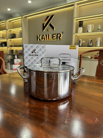 Nồi inox nắp kính Kailer size 18cm, KL-N18