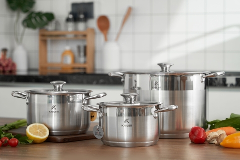 Bộ nồi inox 3 món kailer; KL-6668