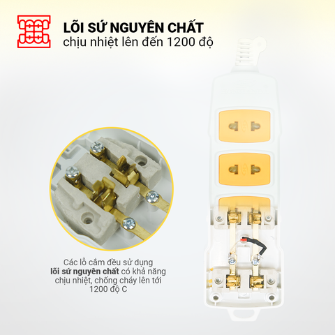Ổ cắm điện công nghiệp không dây Honjianda, công suất 6000W, lõi sứ chống cháy
