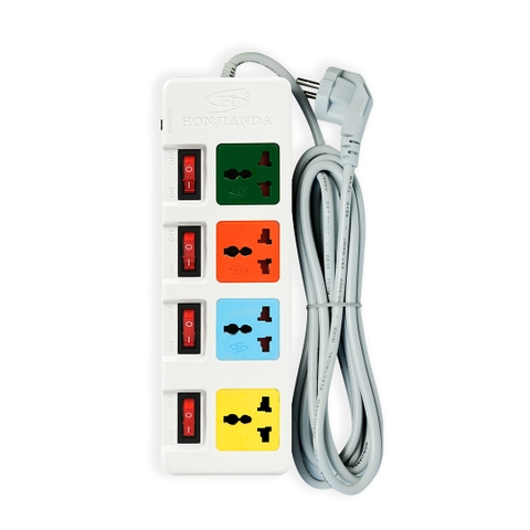 Ổ cắm điện Honjianda Mã 06  - công suất tối đa 3.300W, tích hợp cổng USB dây dài 3m, chất liệu ABS chịu nhiệt tốt