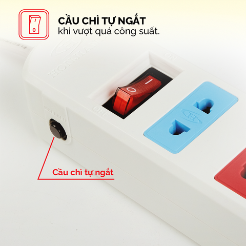 Ổ cắm điện Honjianda Mã 03 - dây dài 3m, chất liệu ABS chịu nhiệt tốt