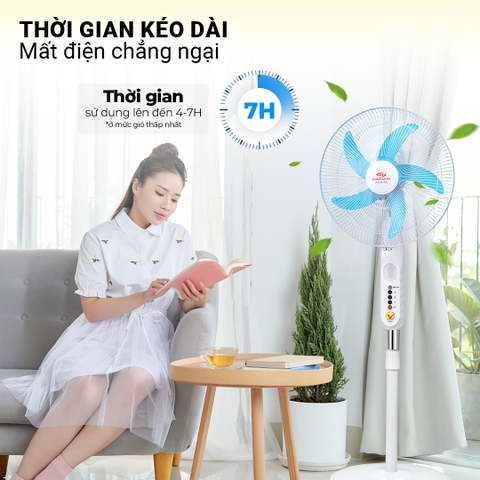 Quạt sạc năng lượng mặt trời AC/DC Honjianda FL3816/3616 - có kèm tấm năng lượng mặt trời