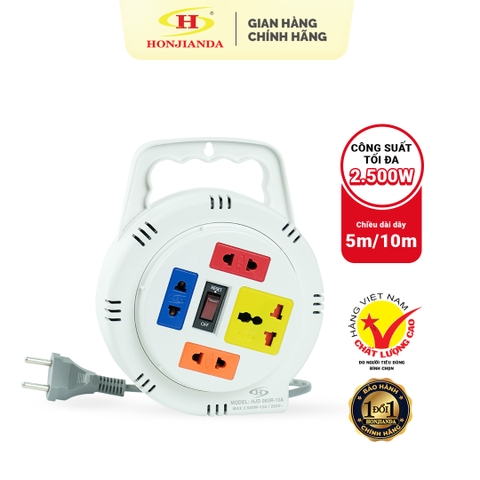 Ổ cắm điện tròn xoay tay Honjianda Mã 08 - công suất tối đa 2.500W, chất liệu ABS chịu nhiệt tốt