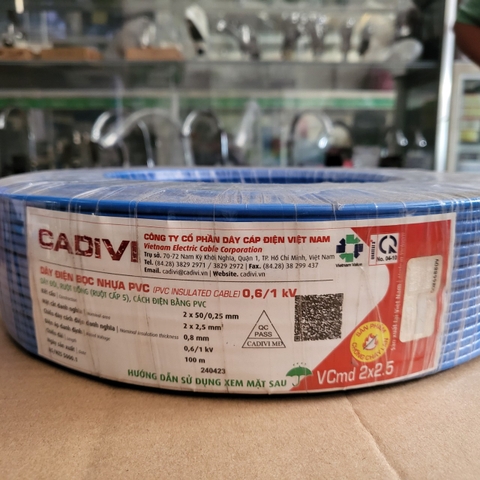 Cáp mềm Cadivi 2x2.5