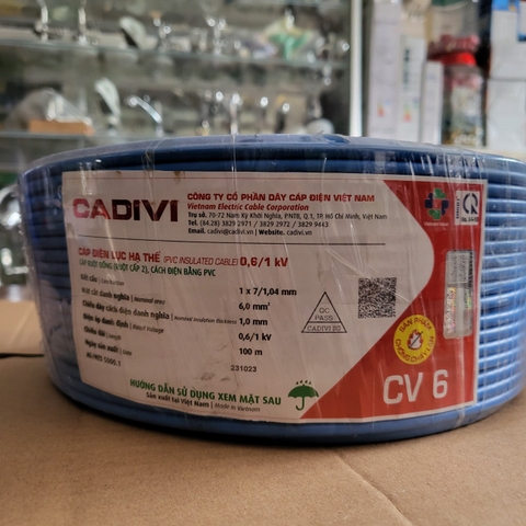 Cáp mềm cadivi đơn CV 6.0mm