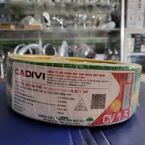Cáp mềm đơn Cadivi CV 1.5mm