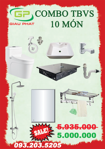 Combo thiết bị vệ sinh 10 món