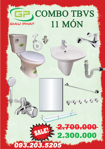 Combo thiết bị vệ sinh 11 món