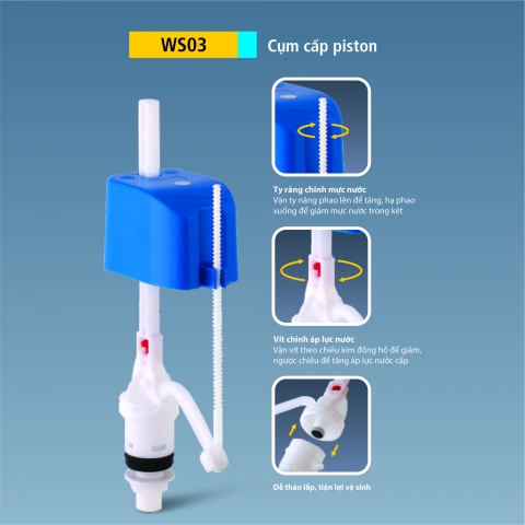 Bộ xả bồn cầu 2 nút nhấn dòng phổ thông Paradise