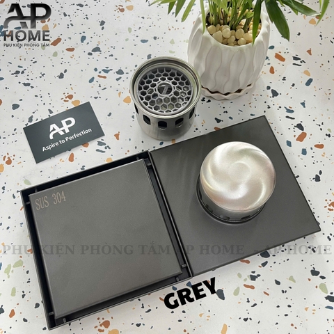 Phễu thu sàn vuông ô dán gạch 15x15cm chất liệu INOX 304 dày chắc chắn - AP HOME