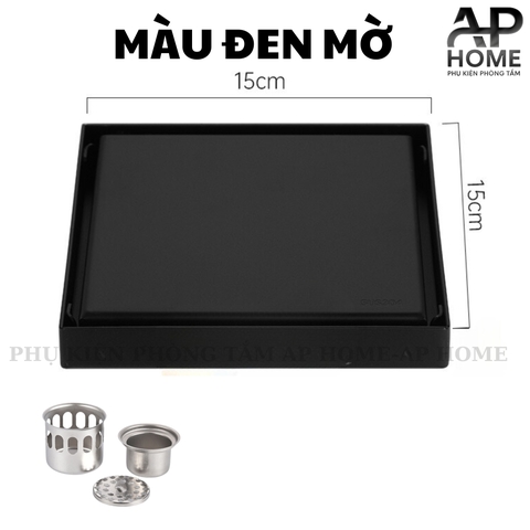 Phễu thu sàn vuông ô dán gạch 15x15cm chất liệu INOX 304 dày chắc chắn - AP HOME