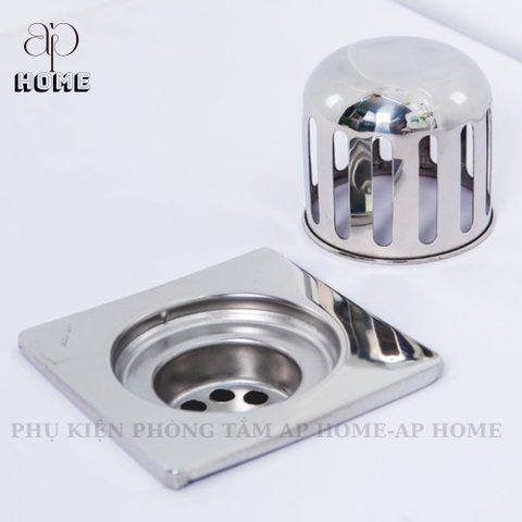 Cầu chắn rác ban công sân thượng bằng INOX - Cầu đế vuông phi 90