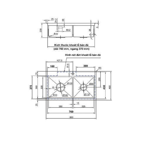 Chậu Rửa Chén LUXTA LC8046-3.0