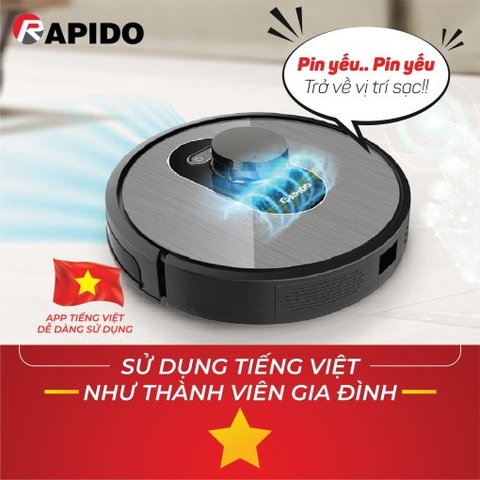 Robot hút bụi lau nhà Rapido R7S
