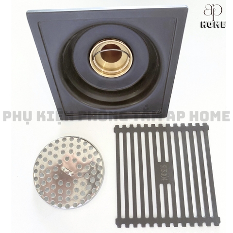 Phễu thoát sàn chống hôi chống côn trùng lưới INOX 304 đúc loại dày - Lưới xám 12x12 Inox đầu đạn nhỏ
