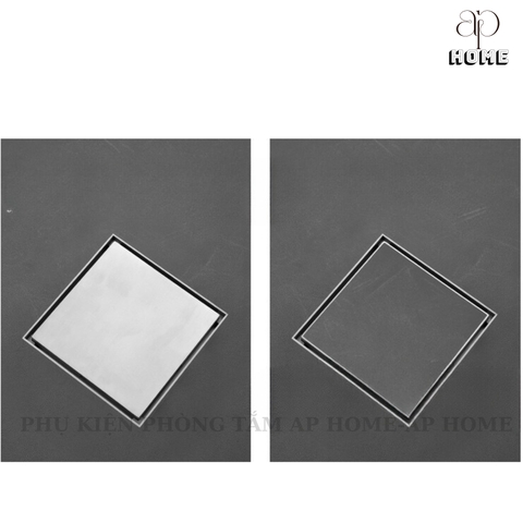 Phễu thoát sàn INOX đúc vuông ô gạch 10x10 và 12x12cm màu xám đen chống hôi chống côn trùng XÁM 10x10,Đồng đầu đạn Ø42-60