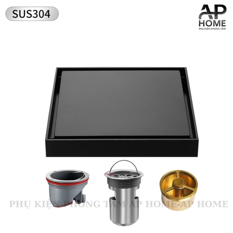 Phễu thoát sàn INOX đúc vuông ô gạch 10x10 và 12x12cm màu xám đen chống hôi chống côn trùng ĐEN 10x10,Đồng đầu đạn Ø42-60
