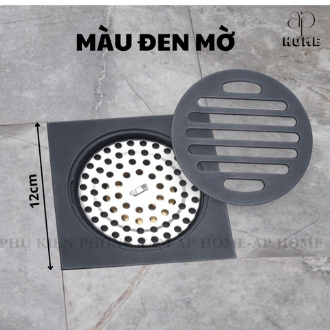 Phễu thoát nước bằng đồng đúc thu sàn chống hôi chống côn trùng hố ga chất liệu dày năng -   ĐEN MỜ 12x12
