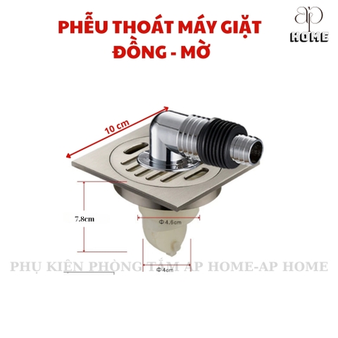Phễu Thoát Sàn Bằng Đồng Gắn Ống Máy Giặt Đa Năng 10x10cm Chống Hôi, Ngăn Côn Trùng