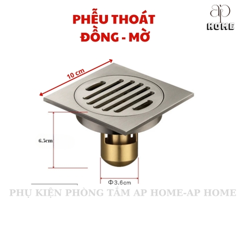 Phễu Thoát Sàn Bằng Đồng Gắn Ống Máy Giặt Đa Năng 10x10cm Chống Hôi, Ngăn Côn Trùng