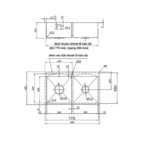 Chậu Rửa Chén LUXTA LC8048-3.0
