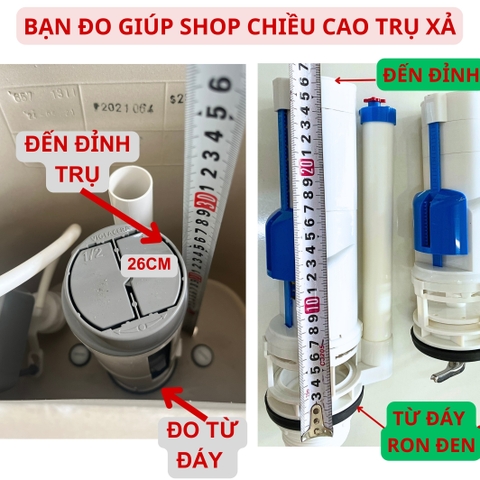 Bộ xả bồn cầu VS1808N liền khối cao