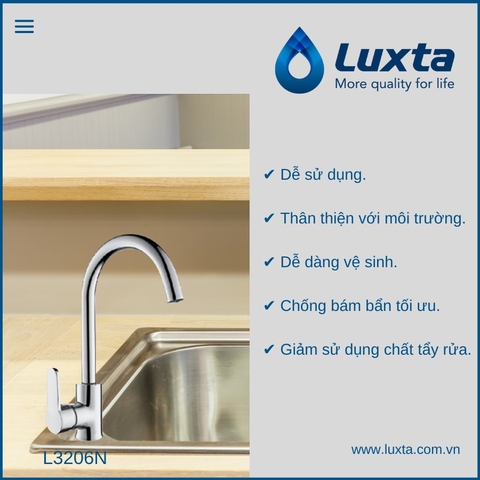 Vòi rửa chén Nóng Lạnh LUXTA L3206N