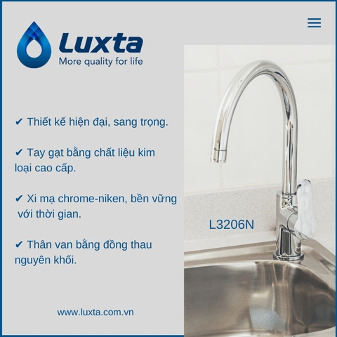 Vòi rửa chén Nóng Lạnh LUXTA L3206N