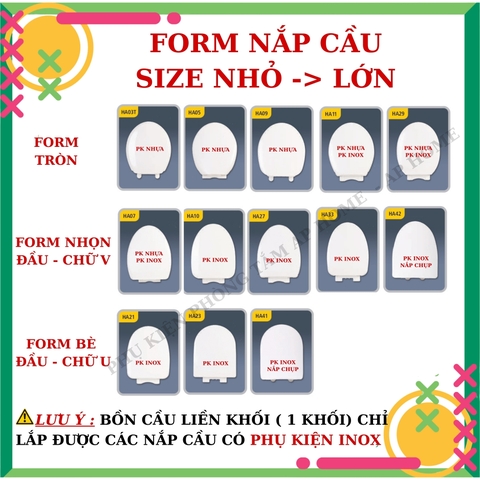 Nắp bồn cầu HA09 - PK INOX đóng êm