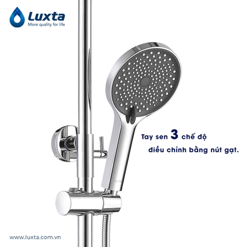 Tay sen tắm cao cấp nhựa ABS mạ chrome 3 chế độ LUXTA TN27