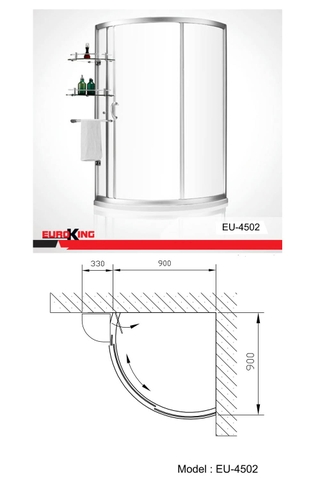Phòng tắm vách kính EU-4502
