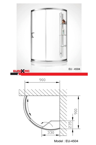 Phòng tắm vách kính EU-4504