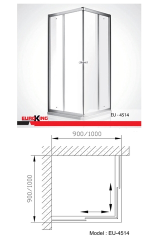 Phòng tắm vách kính EU-4514