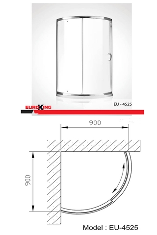 Phòng tắm vách kính EU-4525