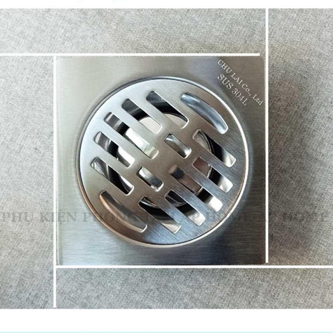 Hố Ga Thoát Sàn Chu Lai Inox 304, Phễu Thoát Nước Chống Hôi Phi 60,90-  Phi 60,15x15cm