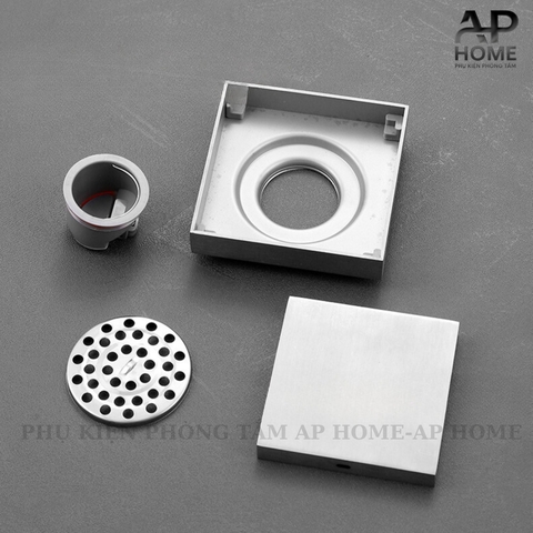 Phễu thoát sàn INOX đúc vuông ô gạch 10x10 và 12x12cm màu xám đen chống hôi chống côn trùng BẠC 12x12,Đồng đầu đạn Ø42-60