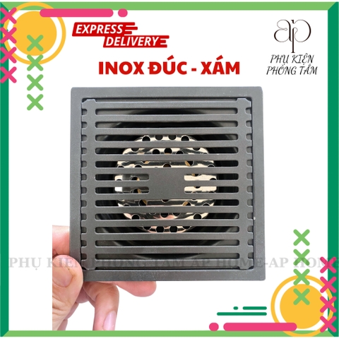 Phễu thoát sàn chống hôi chống côn trùng lưới INOX 304 đúc loại dày - Lưới xám 15x15 Inox lật lớn