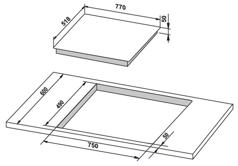 Bếp từ HAFELE 3 vùng nấu cảm ứng từ HC-IS773EA 535.02.242