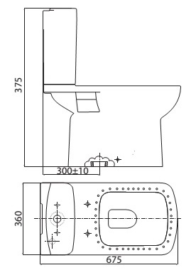 Bồn Cầu 1 Khối VIGLACERA VI6 ( PK 2 nhấn, nắp êm VI6 chất liệu PP)